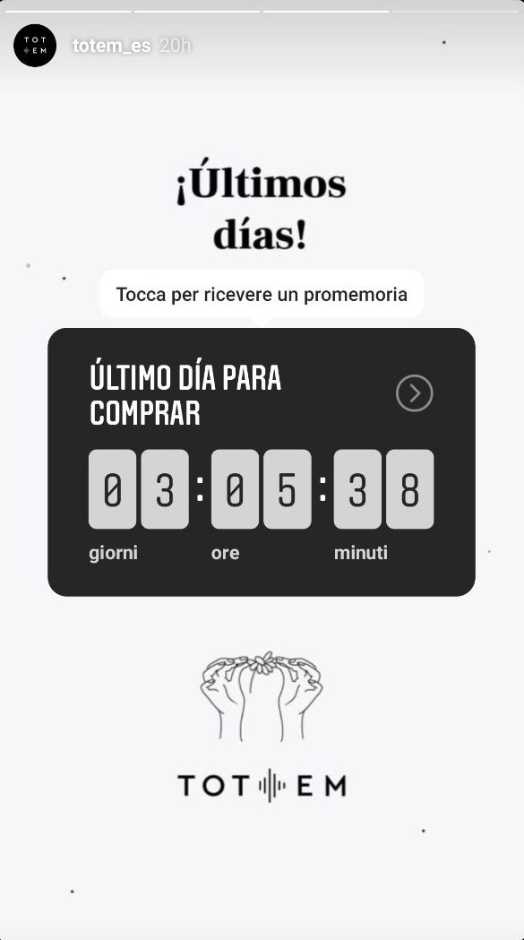 Sticker conto alla rovescia per Instagram