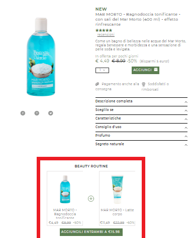 Esempio Cross selling ecommerce