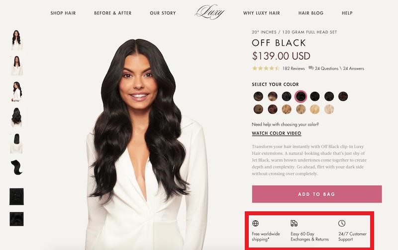 Condizioni di vendita chiare ecommerce Luxy