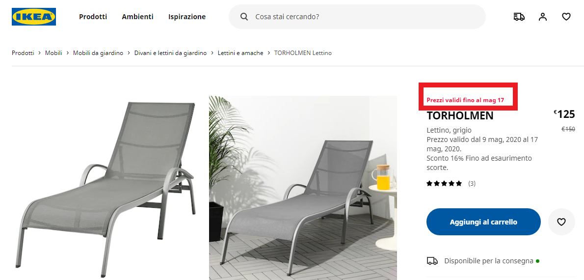 Esempio leva dell'urgenza per IKEA
