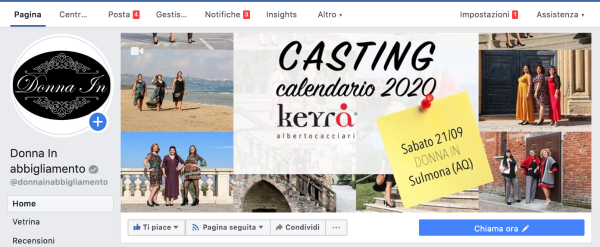 pagina Facebook di un negozio - la cover