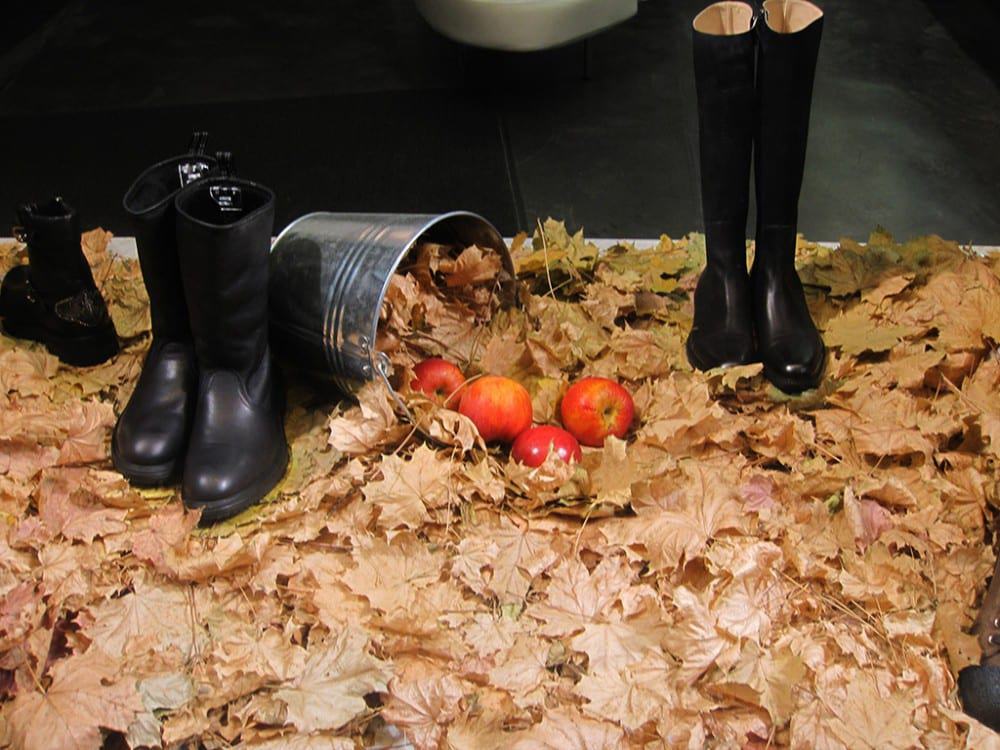 idee-vetrina-autunnale-mele-foglie-stivali